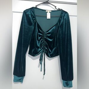 CAVENDERS Velvet Ruched Blouse